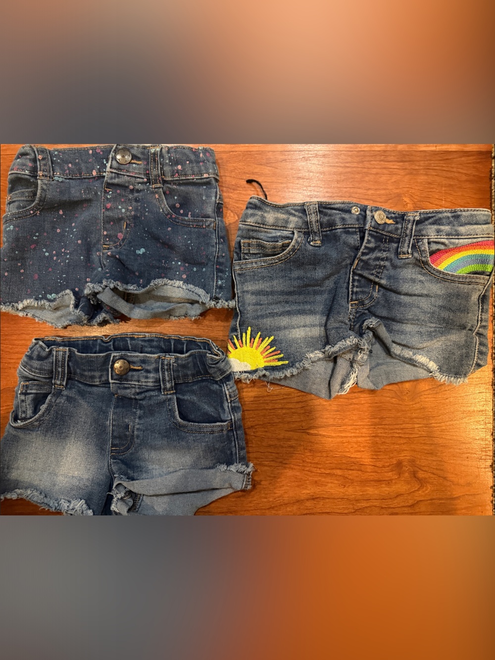 Girls' Denim 3T Shorts - 3 Pairs